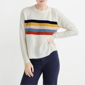 Madewell Allister Multicolor Striped Pullover Sweater XXS Preppy Soft wool blend